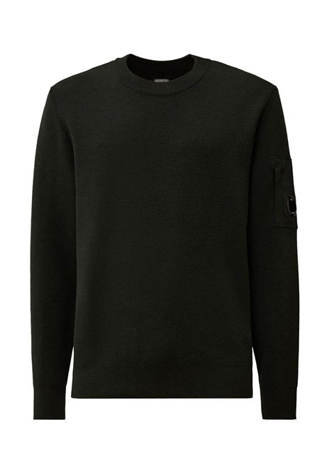 re-woll crewneck lens sweater man black C.P. COMPANY | 19CMKN200A-006595A999